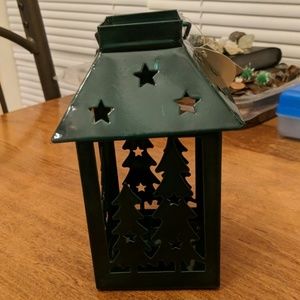 Green Christmas Lantern Candle Holder